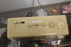 Vintage 80s Soundesign 3826SGY AM FM Clock Radio Cassette Player It Works