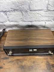 Mid Century AMOCO Flip Clock Radio Woodgrain AM/FM Japan Made Alarm Vintage