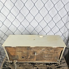 TESTED Vintage 50’s Sears Silvertone Mid Century Ivory AM Clock Tube Radio #5033