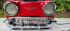 1957 VINTAGE CHEVY RANDIX CR-1957 AM/FM/CASSETTE AC/DC RADIO MINT CONDITION+++++