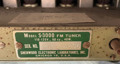 Vtg 50s Sherwood S-3000 FM Radio/Stereo Tuner