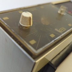 Vintage 50s Bulova Clock Transistor Radio 240 Series Mid Century Modern Silver