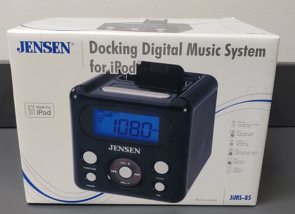 Jensen iPod Docking Digital music system Alarm Clock JiMS-85 New Vintage