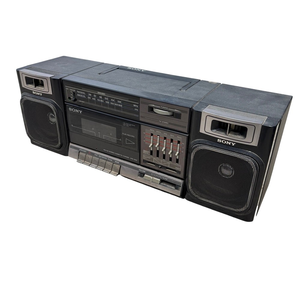 Vintage Sony CFS-1000 Stereo AM/FM Radio Cassette-Recorder Boombox WORKS GREAT