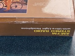 Vintage JASCO Portable AM-FM Stereo Radio Model 890 W /Ultra-Light Headphones