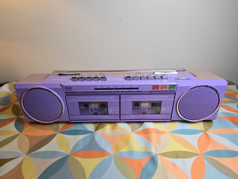 Vtg Lenoxx Sound AM/FM Stereo Radio/Duel Cassette Recorder,#CT-743,Working,1986.