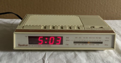 Vintage Tenkai AM/FM Clock Radio Model RC5 Works Made Hong Kong in VGC