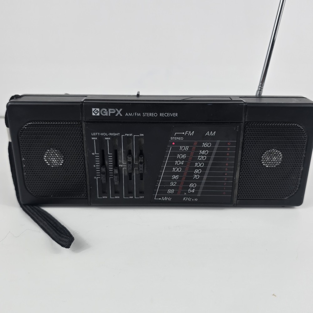 Vintage GPX AM/FM Stereo Receiver Mini Boombox Portable Radio Model A270 Black