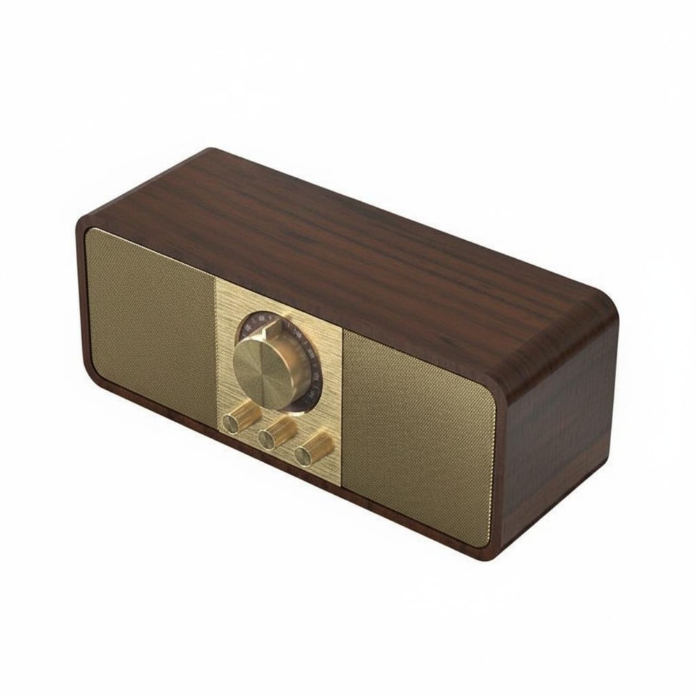 Wood Grain Radio Speaker Battery-Powered Battery Vintage Speaker Portable
