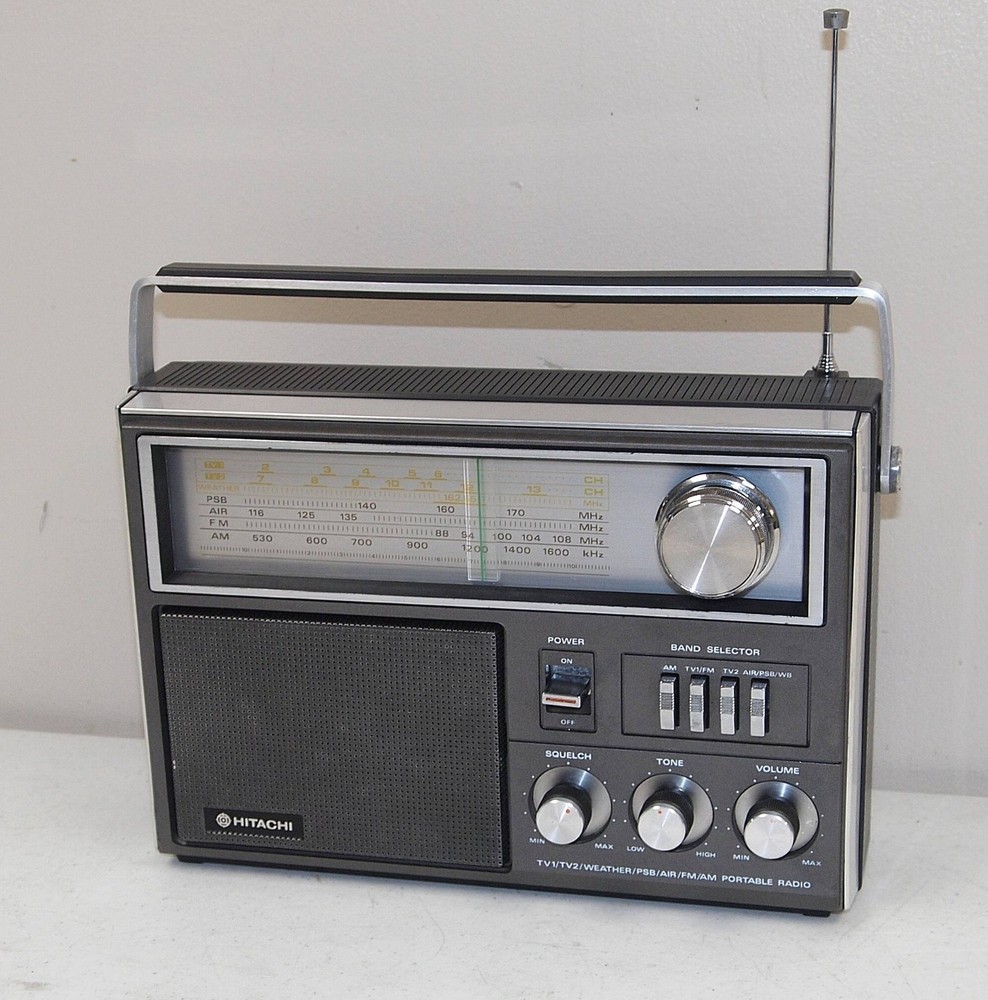Nice!! Works!! Vtg HITACHI TV1/TV2/Weather/PSB/AM/FM/Air PORTABLE RADIO KH-1650H