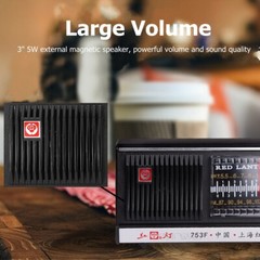 Portable FM/MW Radio Receiver Stereo Speaker Retro Vintage Style Dual Band Radio