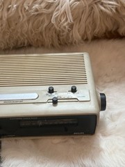 Philips 7460 vintage am fm portable radio clock alarm