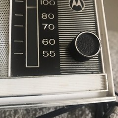 Vintage Motorola AM Radio – Black White Silver – Tested Works – 1960’s? Prop?