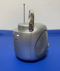 Y2K Vintage AM/FM Mini Radio Silver Telescopic Antenna Retro Big Sound Tuner