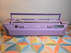 Vtg Lenoxx Sound AM/FM Stereo Radio/Duel Cassette Recorder,#CT-743,Working,1986.