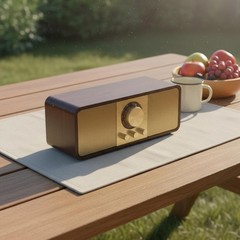 Wood Grain Radio Speaker Battery-Powered Battery Vintage Speaker Portable