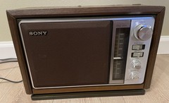 Vintage Sony 2 Band Radio ICF-9740W FM/AM Simulated Wood Grain Cabinet MCM