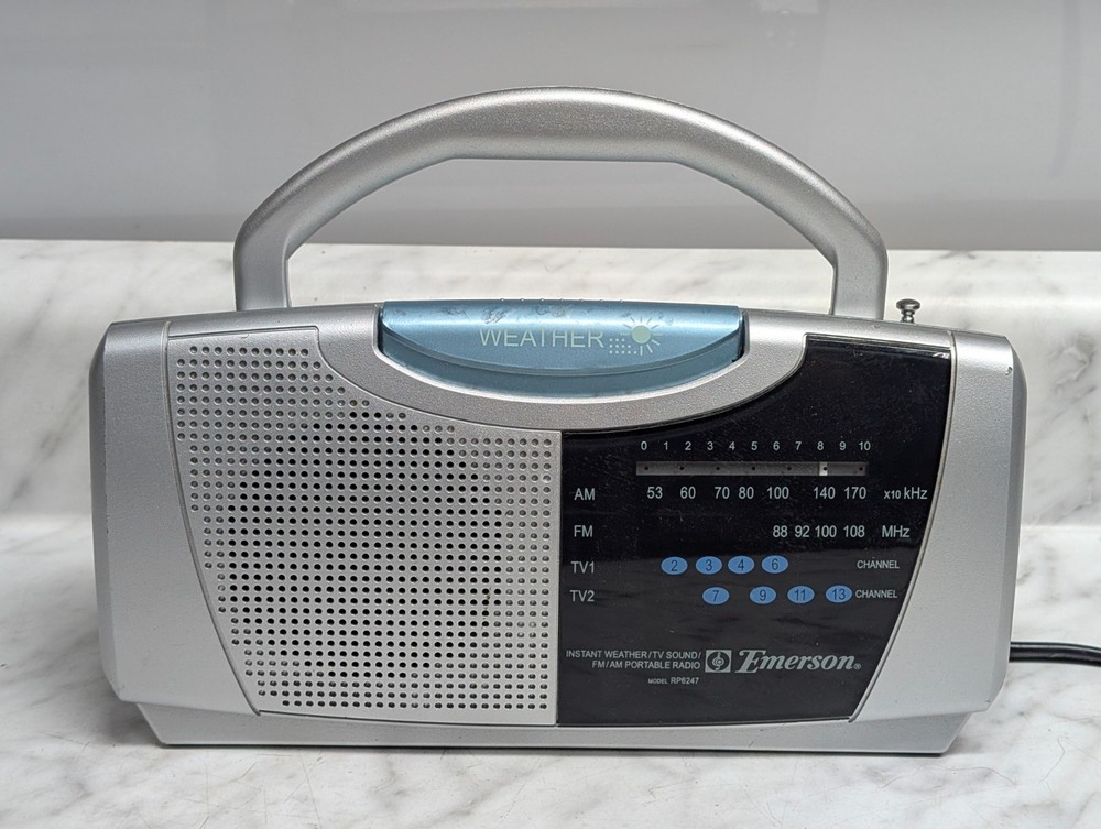 Emerson RP6247 Instant Weather/TV Sound/ FM/AM Portable Radio Tested