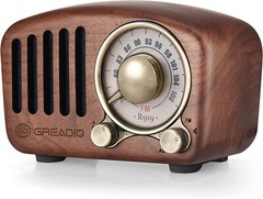 Vintage Retro Bluetooth Speaker Walnut Wooden FM Radio TF Card & MP3 Player