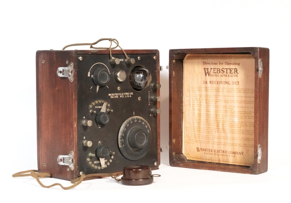 Very Rare 1922 Webster Electric 2A One-Tube Portable Radio * Racine, WI * Works