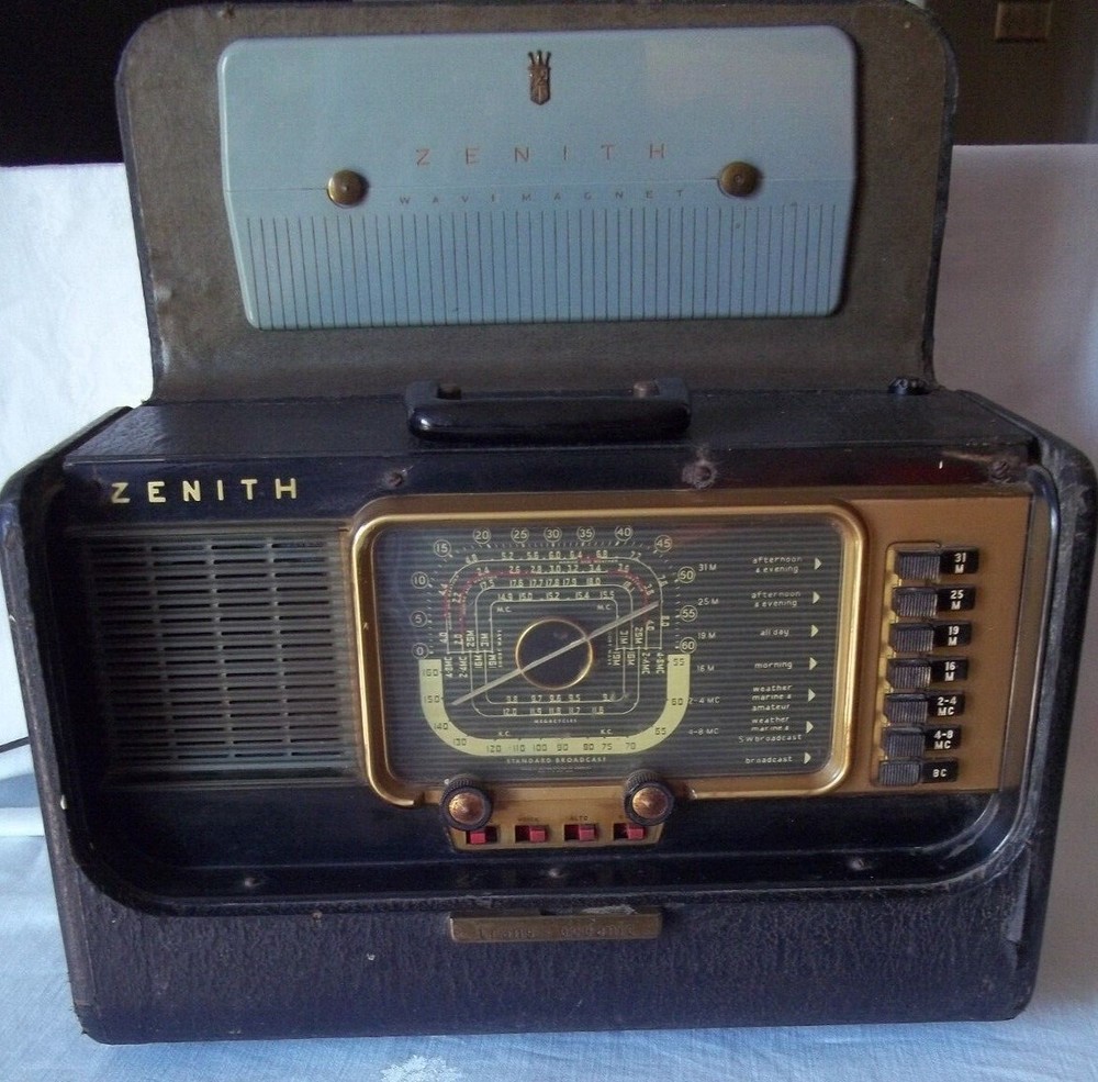 Vintage Zenith Trans-Oceanic Transoceanic Wave Long Distance Tube Radio Works