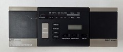 Vintage Clock Radio Stereo System US-2 w/ Built in Speakers 9.5&Prime; x 3.5&Prime; Taiwan