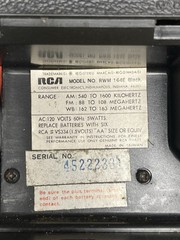 Vintage MCM RCA Dual Power AC-DC Radio AM/FM Model # RWM 164E Black Working.