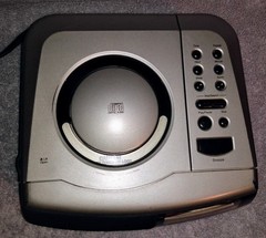 Vintage GPX CD COMPACT DISC AM/FM CLOCK RADIO D-700 SILVER GOOD WORKING COND