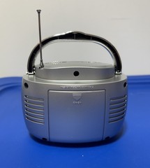 Y2K Vintage AM/FM Mini Radio Silver Telescopic Antenna Retro Big Sound Tuner