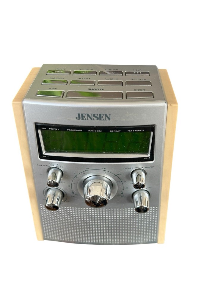 JENSEN JCR-560 AM/FM Alarm & CD Clock Radio -RETRO LOOK – PARTS OR RESTORE