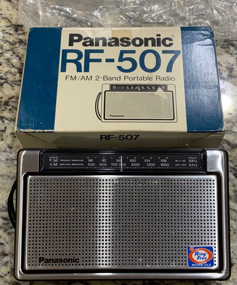 Vintage Panasonic RF-507 AM / FM 2 Band Portable Radio Original Box Tested