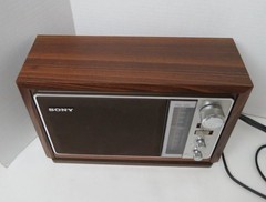 Vintage Sony ICF-9740W Radio AM FM Table Top Mid Century Simulated Wood Tested