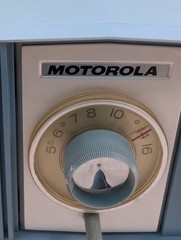 Motorola C19B8 Clock Radio Two Tone Blue Tube AM Mid Century Modern 1963
