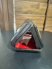 Kenton Portable AM Radio Clock Travel Case Mid Century Black Faux Leather Japan