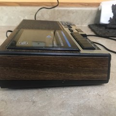 Vintage GE 7-4956B FM AM Alarm Clock Radio Cassette Recorder Wood Grain, Tested.