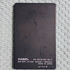 Casio AM-CARD RD-5 Portable AM Receiver Pocket Card Radio Vintage Silver Japan