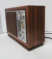 Vintage Sony ICF-9740W Radio AM FM Table Top Mid Century Simulated Wood Tested