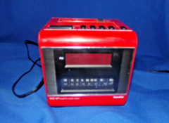 Vintage Randix Red Cube Box Square Cassette, Clock, AM/FM Radio – Works