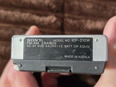 Vintage Sony ICF-210W FM/AM 2 Band Receiver Working Malaysia AA Included Radio
