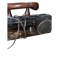 Vintage Lloyds AM FM Stereo Cassette Recorder Boombox Portable Radio Black READ