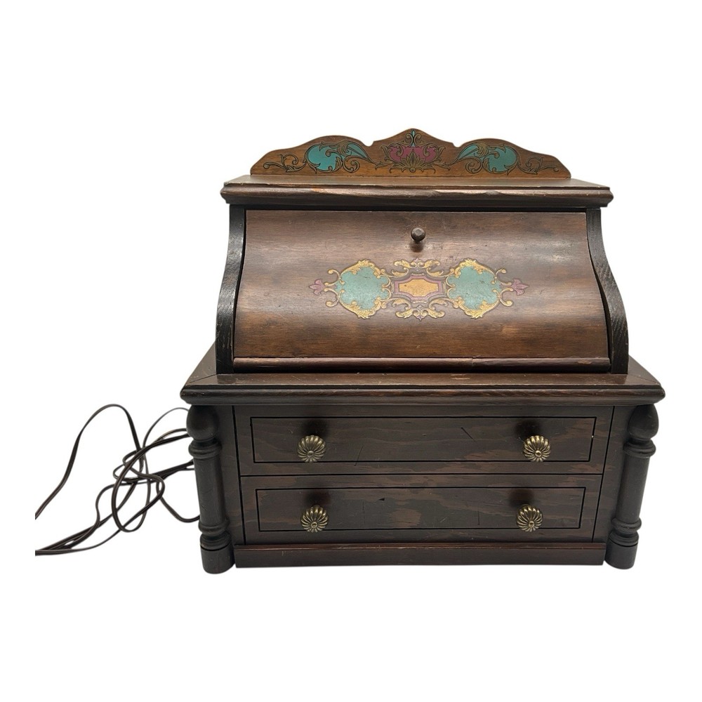 Guild Vintage 1965 « Button & Bows  » Vacuum Tube AM/FM Radio Sewing Cabinet