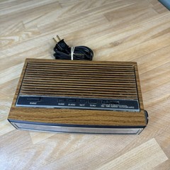 VTG General Electric GE Alarm Clock AM/FM Radio 7-4625C Wood Grain WORKS (Read)