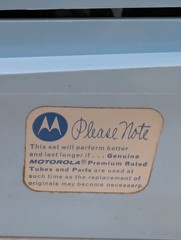 Motorola C19B8 Clock Radio Two Tone Blue Tube AM Mid Century Modern 1963