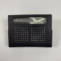 Vintage Philco Black & Silver 8 Transistor AM Portable Radio w/ Case