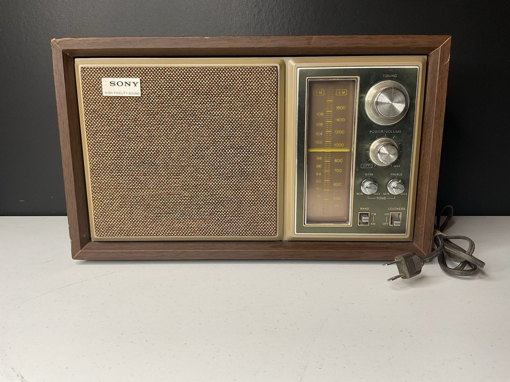 Vintage Sony ICF-9550W AM/FM Radio High Fidelity Sound Wood Case 1970&rsquo;s Tested