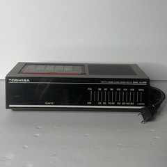 Vintage Toshiba RC-K5 AM/FM Clock Radio Dual Alarm Simulated Wood Japan Tested