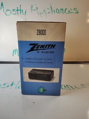 Vtg Zenith Z8000 AM/FM Cassette Clock Radio Green LED Battery Backup Movie Prop