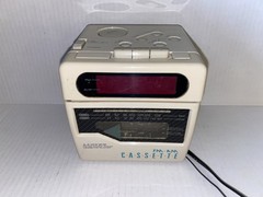 Lloyds Clock Radio CR201 Vintage Cube AM/FM Cassette Player In Beige