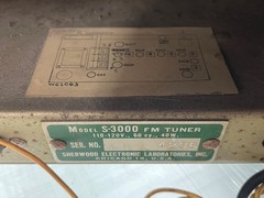 Vtg 50s Sherwood S-3000 FM Radio/Stereo Tuner