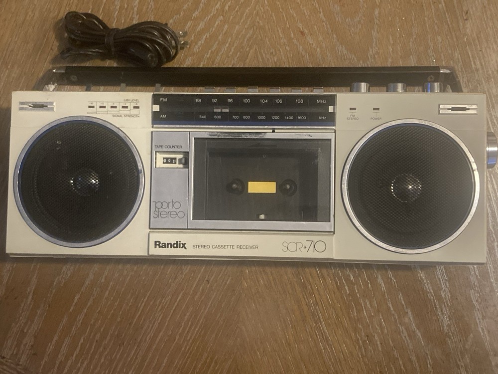 Randix SCR-710 Vintage Stereo Cassette Recorder Portable Radio Working